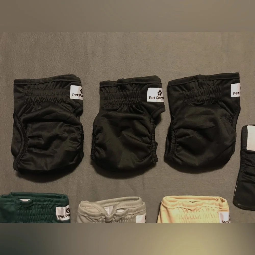 Dog Diapers - Black, Green, Gray, Yellow